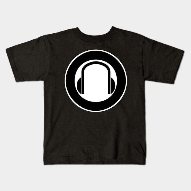 Headphones Symbol Kids T-Shirt by NovaOven